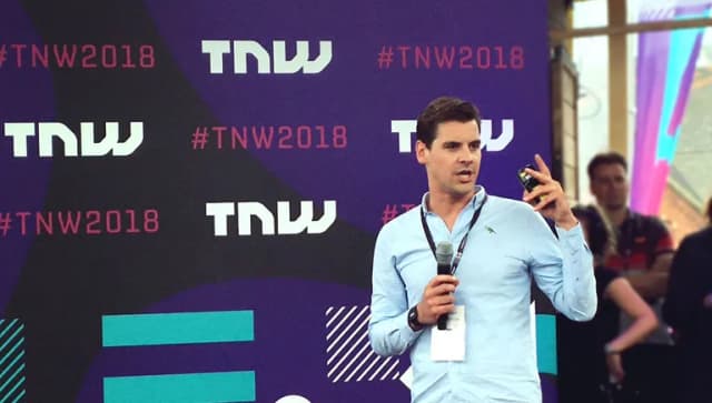 Amberscript founder Peter-Paul de Leeuw speaking at TNW