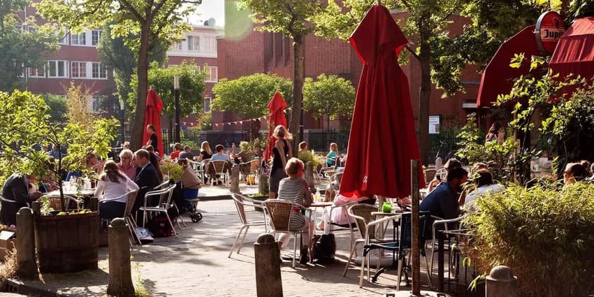 People drinking on a terrace