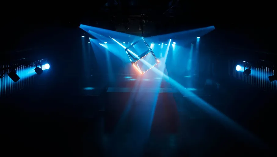 Disco lights in Club Parallel.