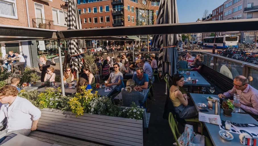 Mama Dough restaurant people sitting on the terrace