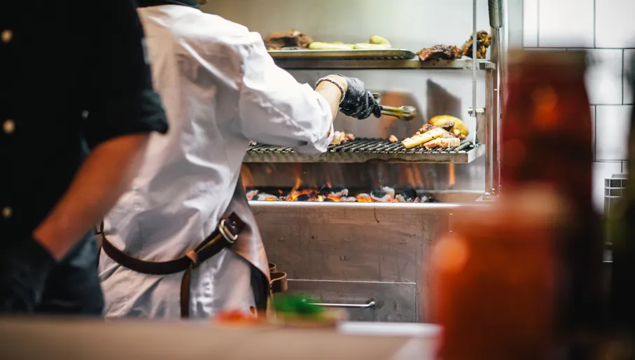 Braai Westerpark, interior, meat on a grill