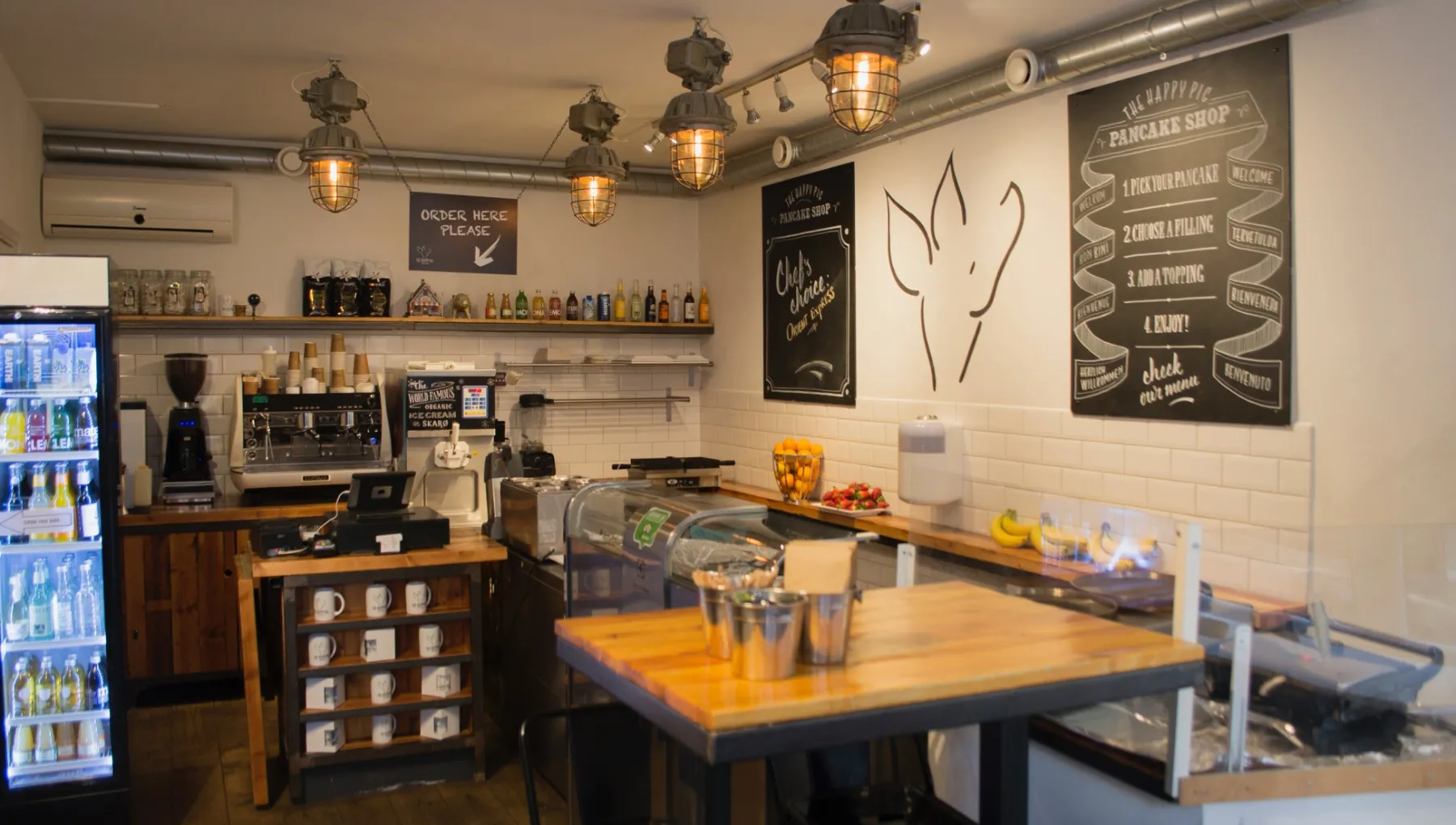 The Happy Pig Pancake Shop interior