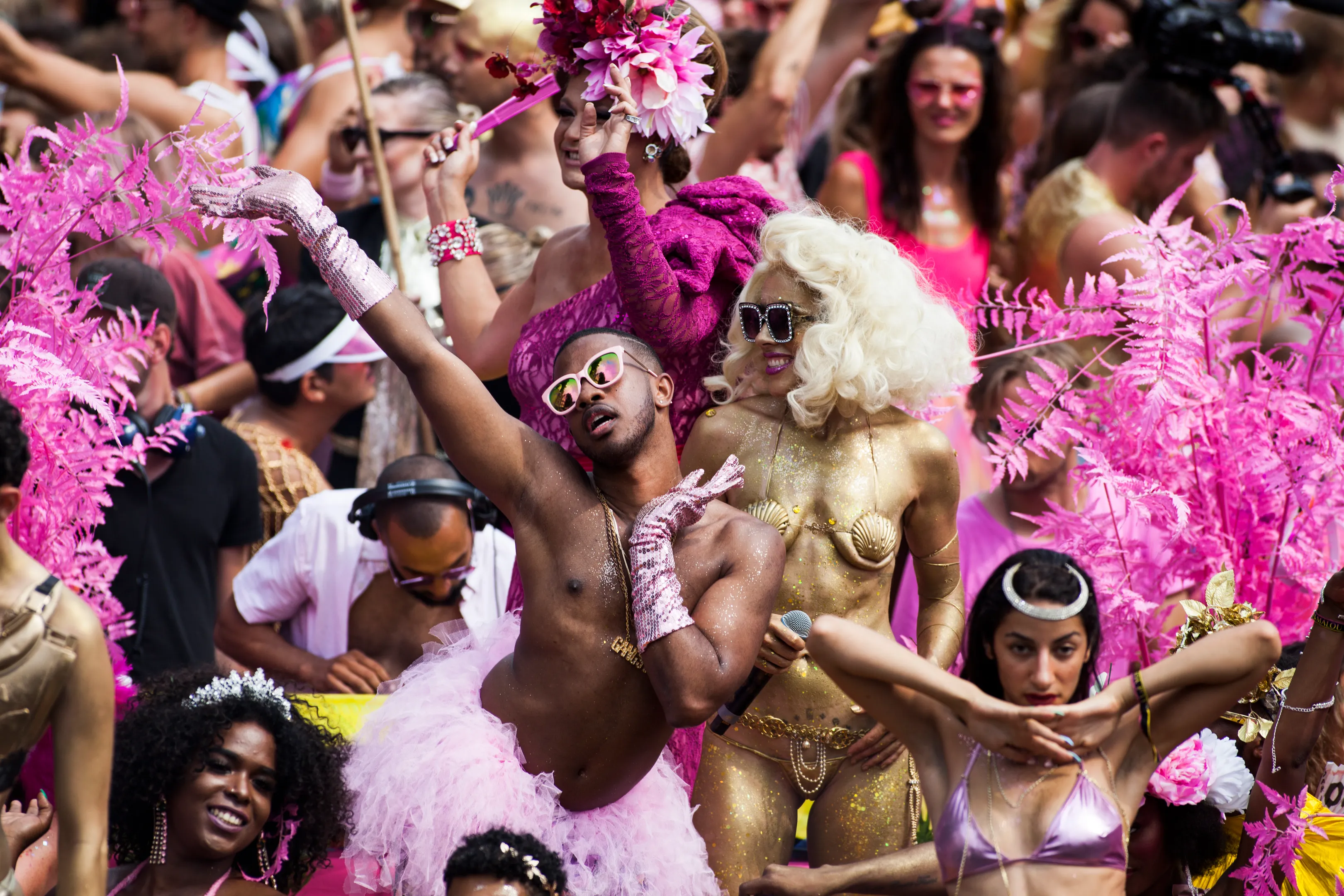 Canal Gay Parade celebrate on a boat in the Prinsengracht in Amsterdam, the Netherlands August 4, 2018