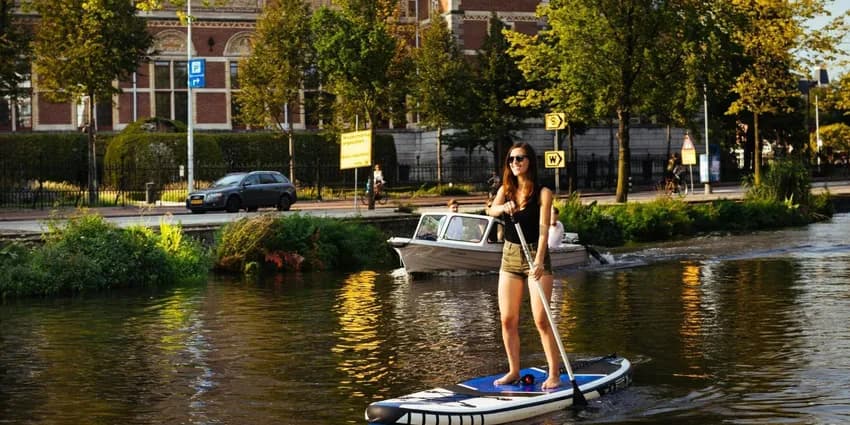 Canal SUP Amsterdam Stand Up Paddleboard supping on the canal