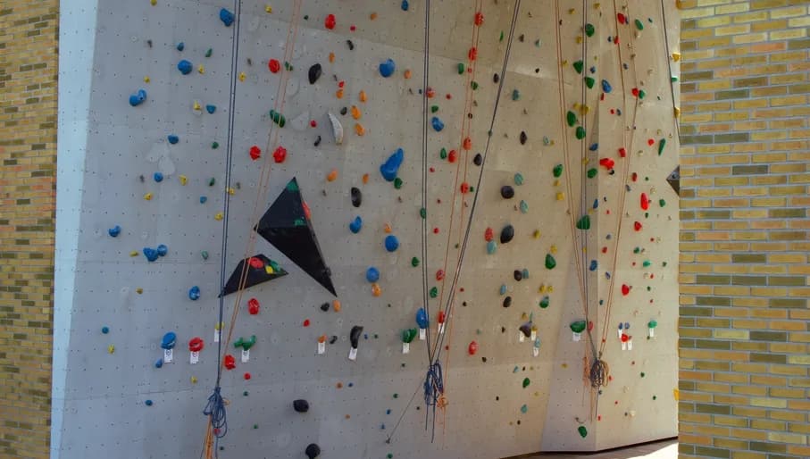Climbing wall outside of Mountain network