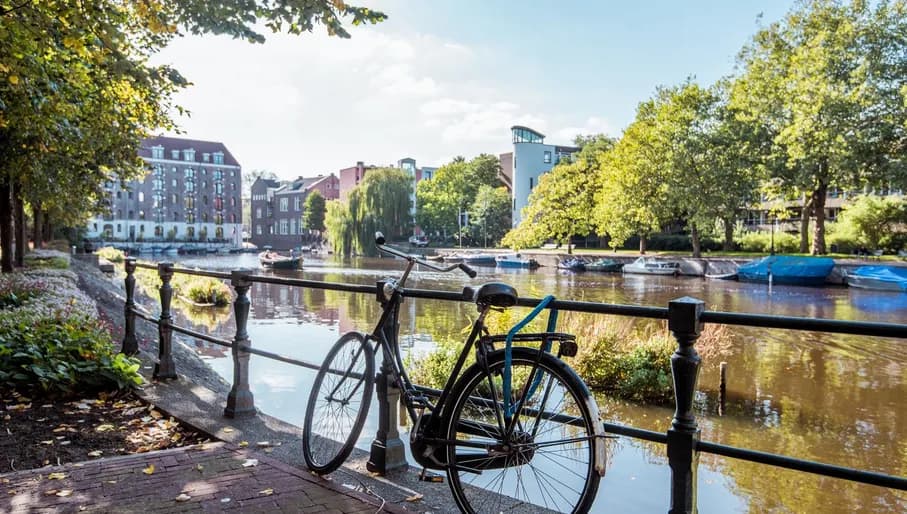 Canal view with bike